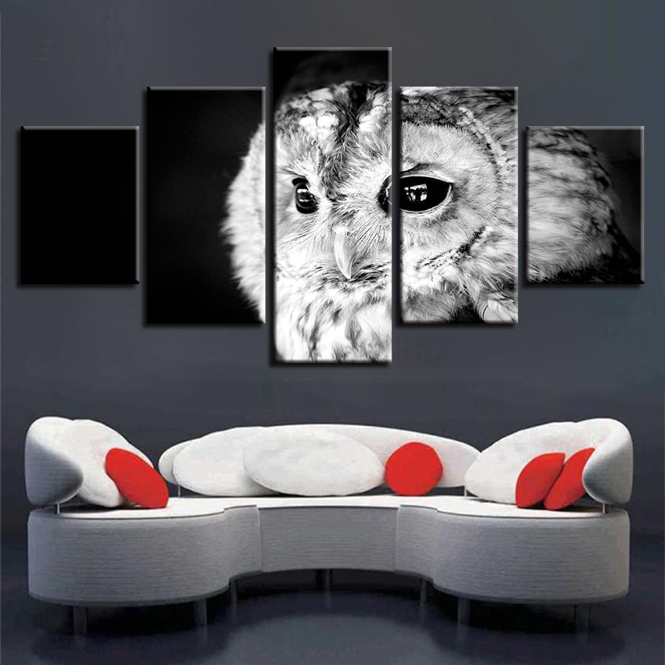 Owl 03 - Animal 5 Panel Canvas Art Wall Decor Owl 03 - Animal 5 Panel Canvas Art Wall Decor