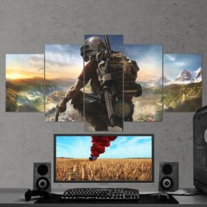 PUBG Tom Clancy Helmet 09 - Gaming 5 Panel Canvas Art Wall Decor