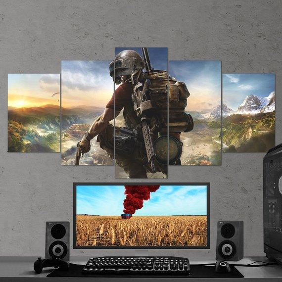 PUBG Tom Clancy Helmet 09 - Gaming 5 Panel Canvas Art Wall Decor PUBG Tom Clancy Helmet 09 - Gaming 5 Panel Canvas Art Wall Decor