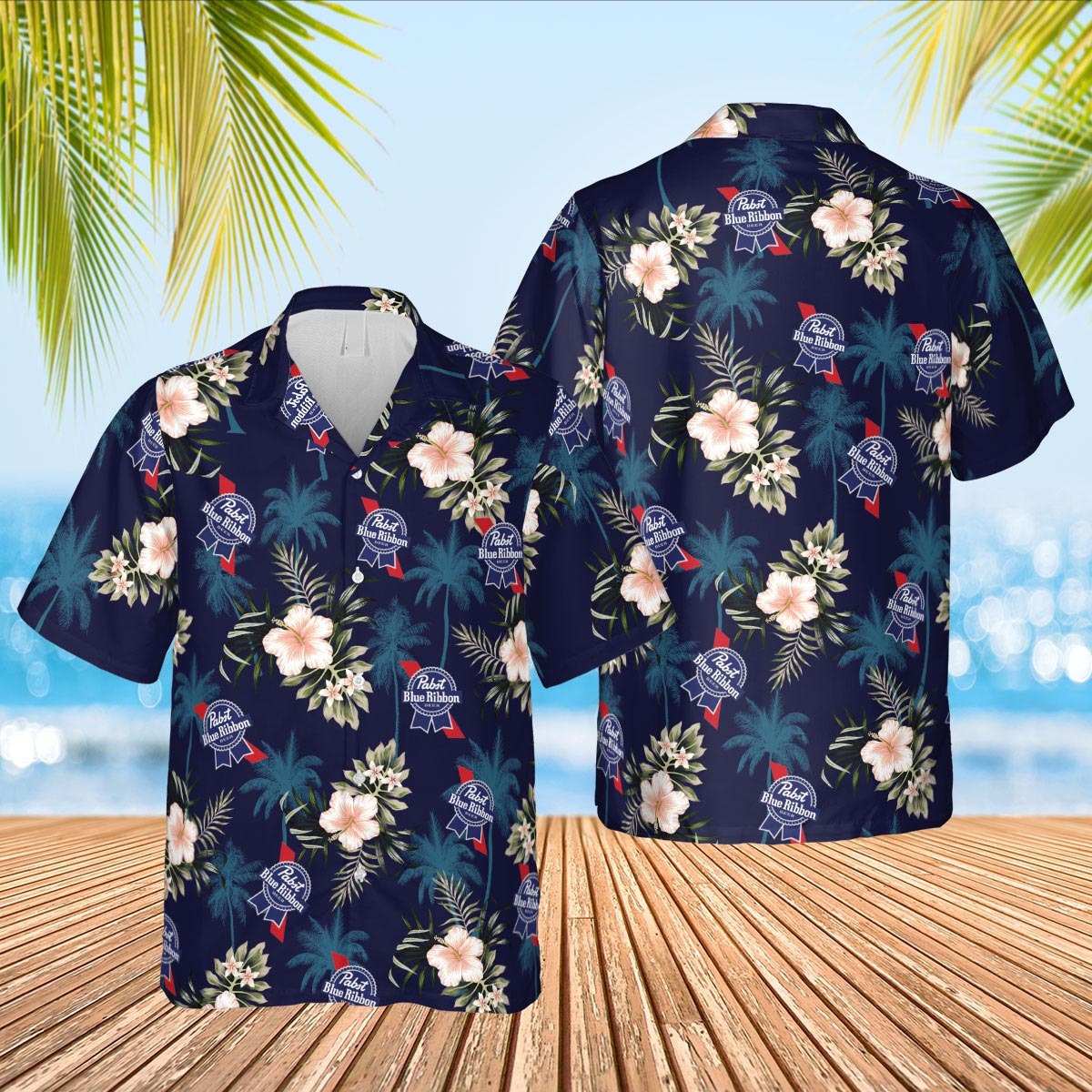 Pabst Blue Ribbon Beer Hawaiian Shirt Pabst Blue Ribbon Beer Hawaiian Shirt