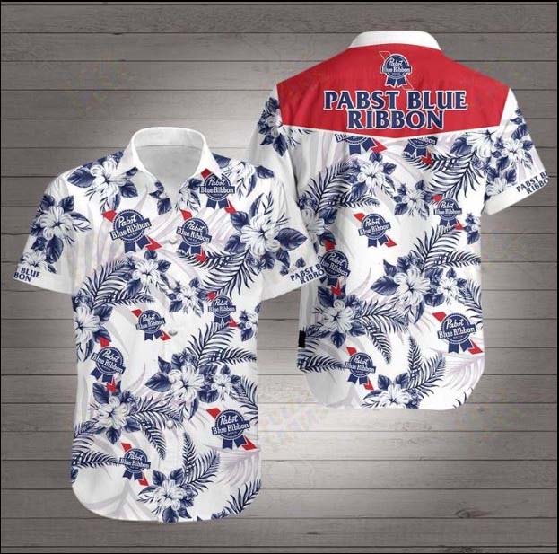Pabst Blue Ribbon Beer Logo Hawaiian Shirt Pabst Blue Ribbon Beer Logo Hawaiian Shirt