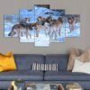 Pack Of Wolves Wolf - Animal 5 Panel Canvas Art Wall Decor