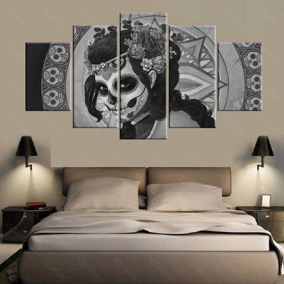 Paisley Girl - Abstract 5 Panel Canvas Art Wall Decor Paisley Girl - Abstract 5 Panel Canvas Art Wall Decor