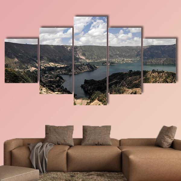 Panorama Of Wenchi Crater Lake - Nature 5 Panel Canvas Art Wall Decor Panorama Of Wenchi Crater Lake - Nature 5 Panel Canvas Art Wall Decor