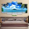 Paradise Beach - Space 5 Panel Canvas Art Wall Decor