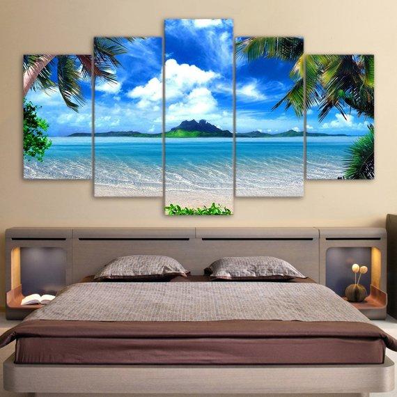 Paradise Beach - Space 5 Panel Canvas Art Wall Decor Paradise Beach - Space 5 Panel Canvas Art Wall Decor