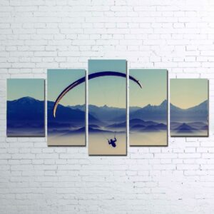 Paragliding - 5 Panel Canvas Art Wall Decor