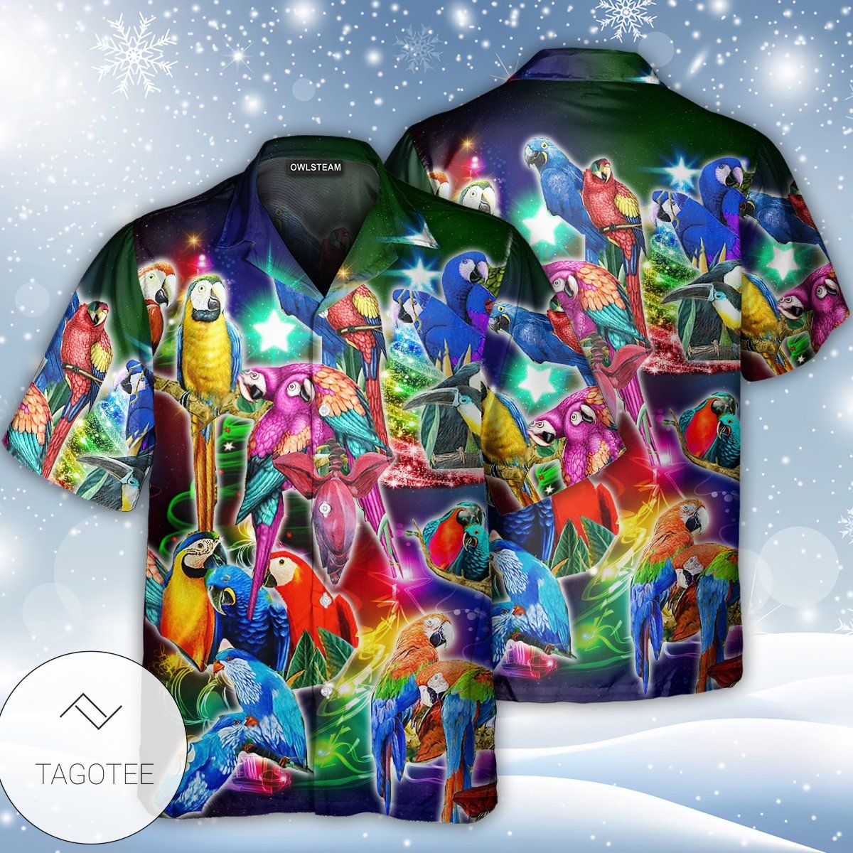 Parrot Tropical Merry Christmas Hawaiian Shirt Parrot Tropical Merry Christmas Hawaiian Shirt