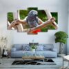 Parrot - Animal 5 Panel Canvas Art Wall Decor