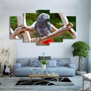 Parrot - Animal 5 Panel Canvas Art Wall Decor