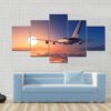 Passenger Alane Above The Clouds - Airplane 5 Panel Canvas Art Wall Decor