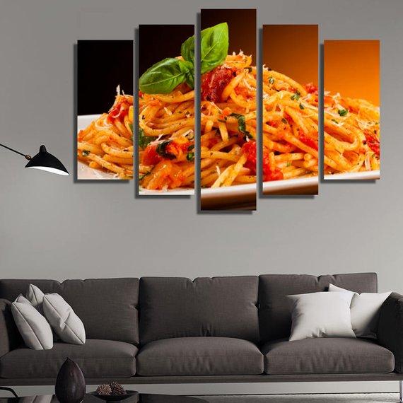 Pasta - Kitchen 5 Panel Canvas Art Wall Decor Pasta - Kitchen 5 Panel Canvas Art Wall Decor