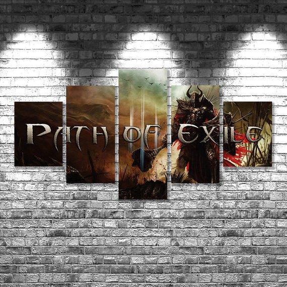 Path Of Exile - Gaming 5 Panel Canvas Art Wall Decor Path Of Exile - Gaming 5 Panel Canvas Art Wall Decor
