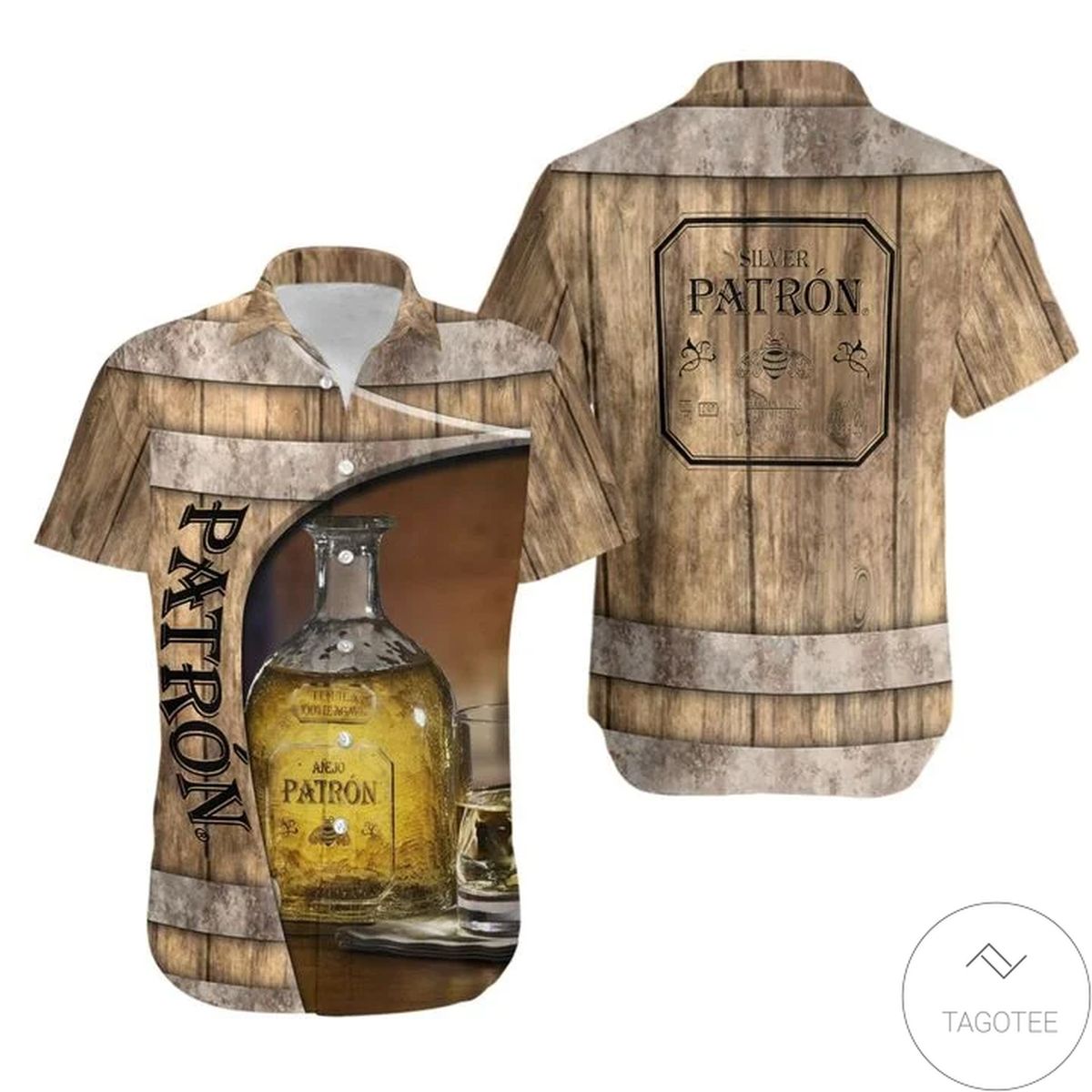 Patrón Tequila Barrel Hawaiian Shirt Patrón Tequila Barrel Hawaiian Shirt