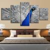 Peacock 02 - Animal 5 Panel Canvas Art Wall Decor