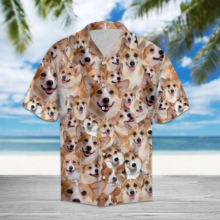 Pembroke Welsh Corgi Hawaiian Shirt Summer Button Up Pembroke Welsh Corgi Hawaiian Shirt Summer Button Up