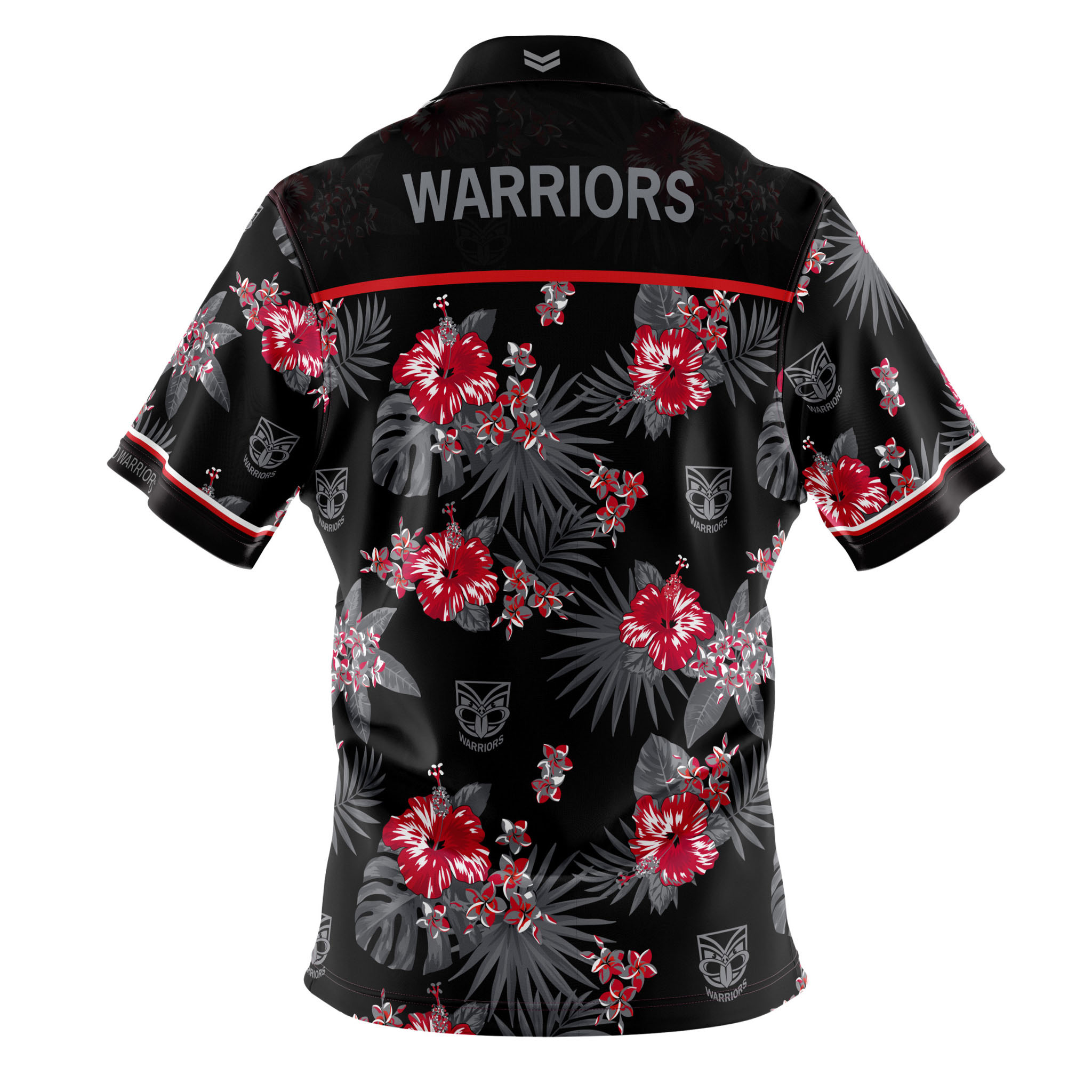 Personalized New Zealand Warriors Hibiscus Hawaiian Shirt Personalized New Zealand Warriors Hibiscus Hawaiian Shirt