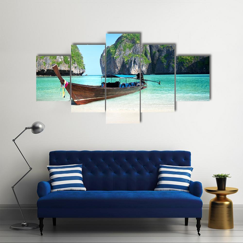 Phi Phi Island Maya Bay - Nature 5 Panel Canvas Art Wall Decor Phi Phi Island Maya Bay - Nature 5 Panel Canvas Art Wall Decor