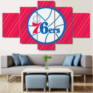 Philadelphia 76Ers 1 - Sport 5 Panel Canvas Art Wall Decor
