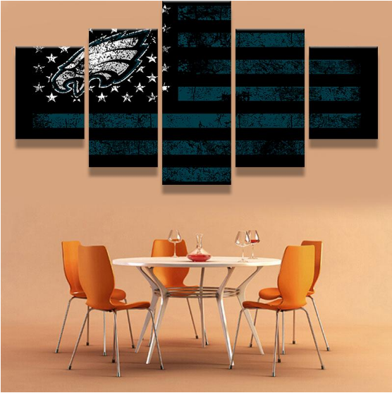 Philadelphia Eagles Flag Logo - Sport 5 Panel Canvas Art Wall Decor Philadelphia Eagles Flag Logo - Sport 5 Panel Canvas Art Wall Decor
