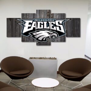 Philadelphia Eagles Football Barn Wood - Sport 5 Panel Canvas Art Wall Decor