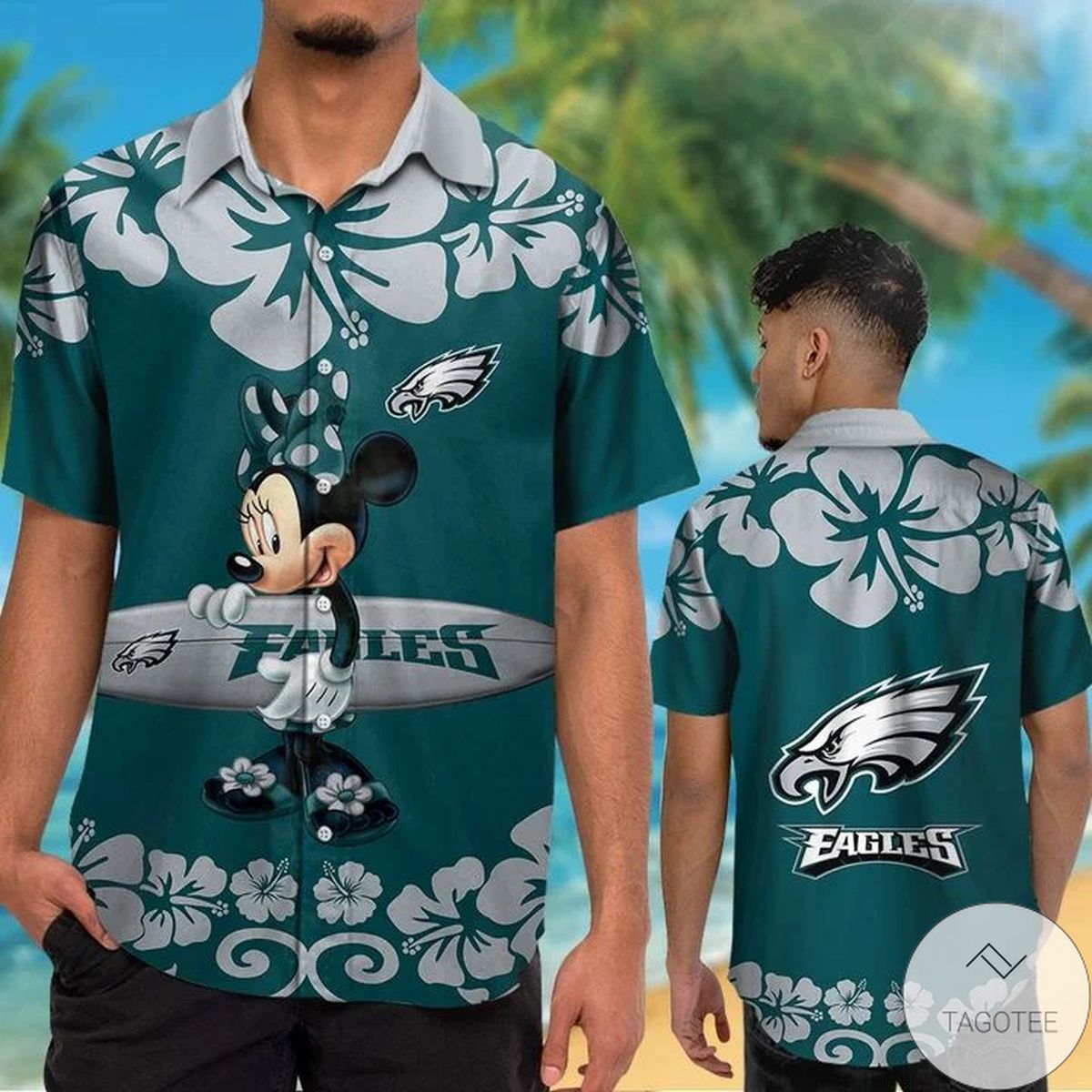 Philadelphia Eagles & Minnie Mouse Hawaiian Shirt Philadelphia Eagles & Minnie Mouse Hawaiian Shirt