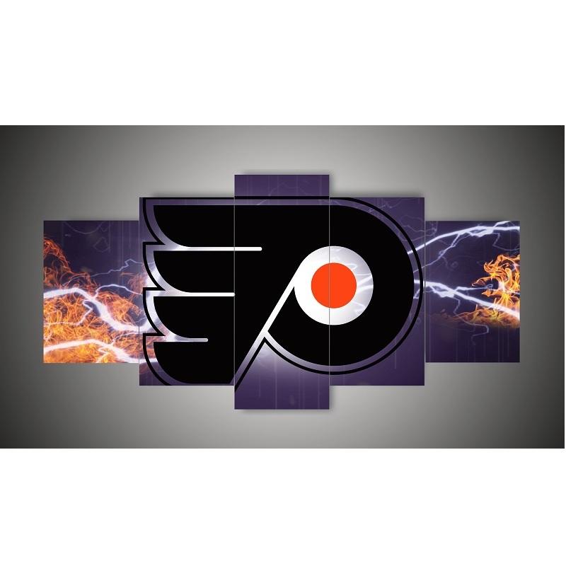 Philadelphia Flyers Nhl Team Thunderbolt - Sport 5 Panel Canvas Art Wall Decor Philadelphia Flyers Nhl Team Thunderbolt - Sport 5 Panel Canvas Art Wall Decor