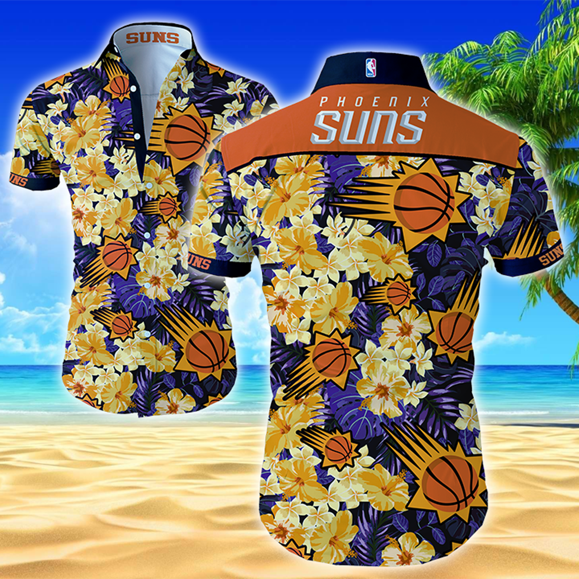 Phoenix Suns Hawaiian Shirt Summer Button Up Phoenix Suns Hawaiian Shirt Summer Button Up