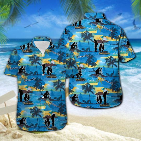 Photography Hawaiian Shirt Summer Button Up Photography Hawaiian Shirt Summer Button Up