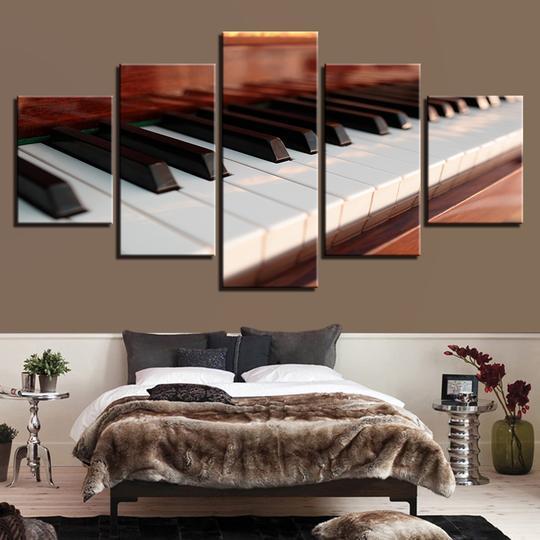 Piano Keyboard 1 - Music 5 Panel Canvas Art Wall Decor Piano Keyboard 1 - Music 5 Panel Canvas Art Wall Decor