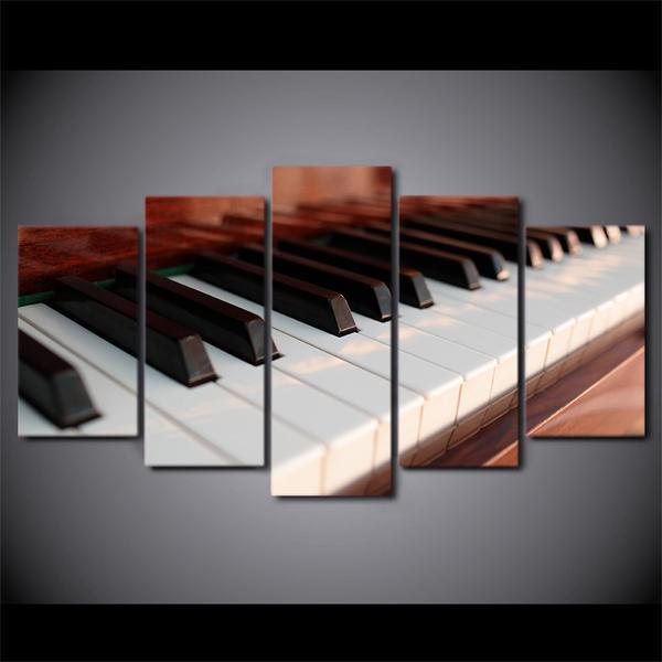 Piano Keys Music - Abstract 5 Panel Canvas Art Wall Decor Piano Keys Music - Abstract 5 Panel Canvas Art Wall Decor