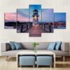 Pier Lighthouse - Nature 5 Panel Canvas Art Wall Decor