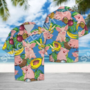 Pig Love Fruit All Over Printed Hawaiian Shirt