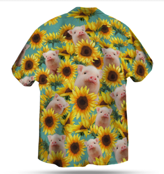 Pig Sunflower Hawaiian Shirt Pig Sunflower Hawaiian Shirt