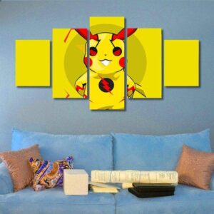 Pikachu 01 - Gaming 5 Panel Canvas Art Wall Decor