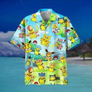 Pikachu Pokemon Fashion Cute Hawaiian Shirt