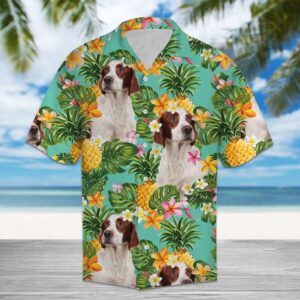 Pineapple Irish Red And White Setter Hawaiian Shirt Summer Button Up