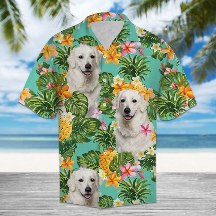 Pineapple Kuvasz Hawaiian Shirt Summer Button Up Pineapple Kuvasz Hawaiian Shirt Summer Button Up
