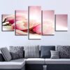 Pink And White Flowers - Nature 5 Panel Canvas Art Wall Decor