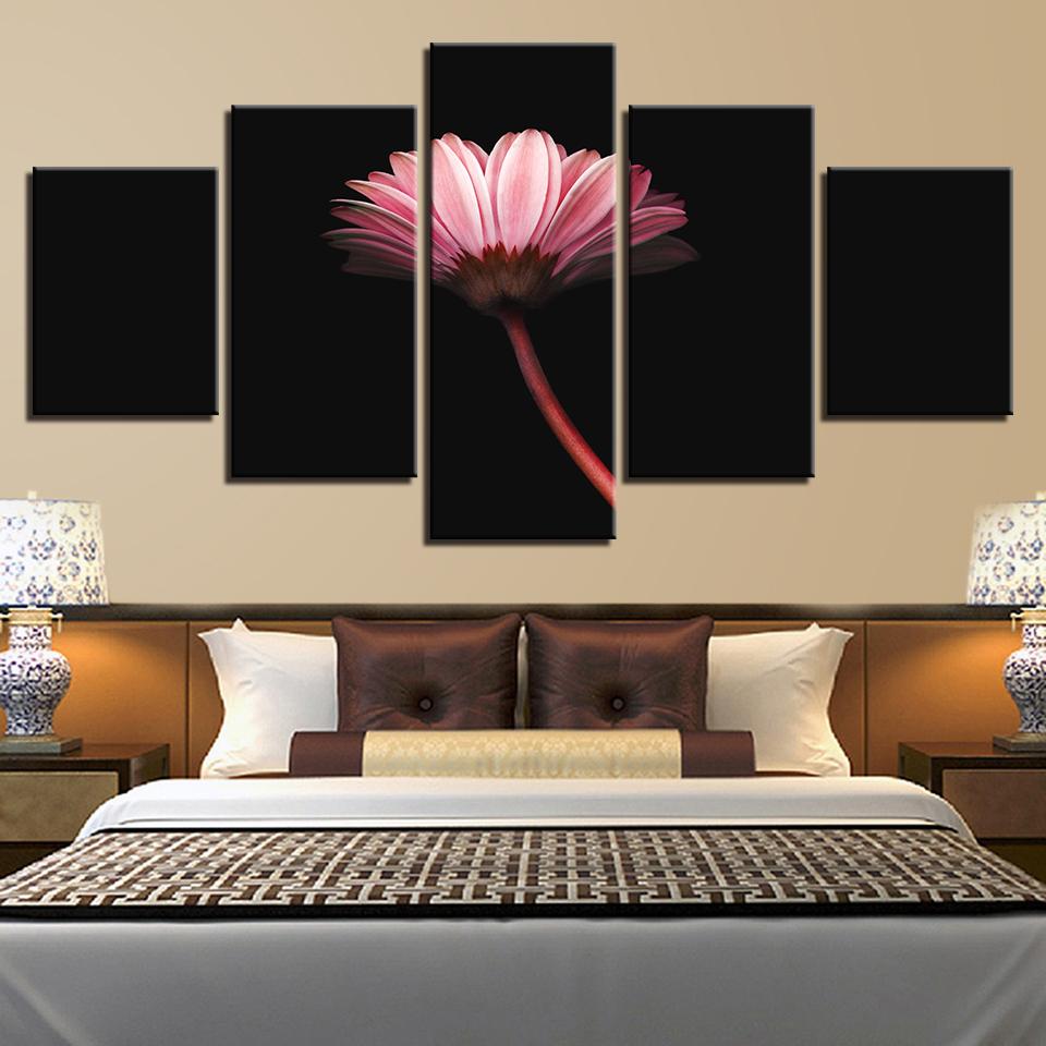 Pink Flower 02 - Nature 5 Panel Canvas Art Wall Decor Pink Flower 02 - Nature 5 Panel Canvas Art Wall Decor