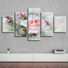 Pink Flower 03 - Nature 5 Panel Canvas Art Wall Decor