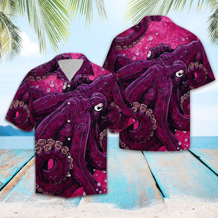 Pinky Octopus Hawaiian Shirt Summer Button Up Pinky Octopus Hawaiian Shirt Summer Button Up