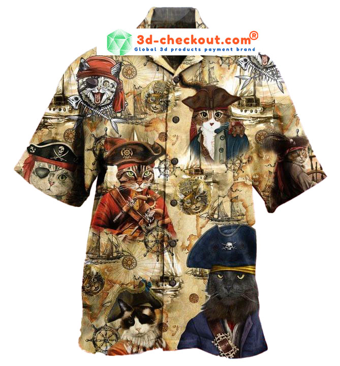 Pirate Cat Unisex Hawaiian Shirt Pirate Cat Unisex Hawaiian Shirt