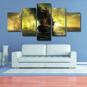 Pirates Of The Caribbean 10 - Movie 5 Panel Canvas Art Wall Decor