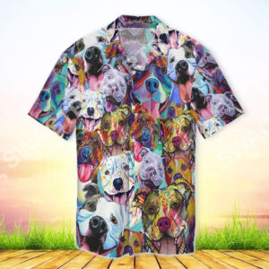 Pitbull Colorful All Over Printed Hawaiian Shirt