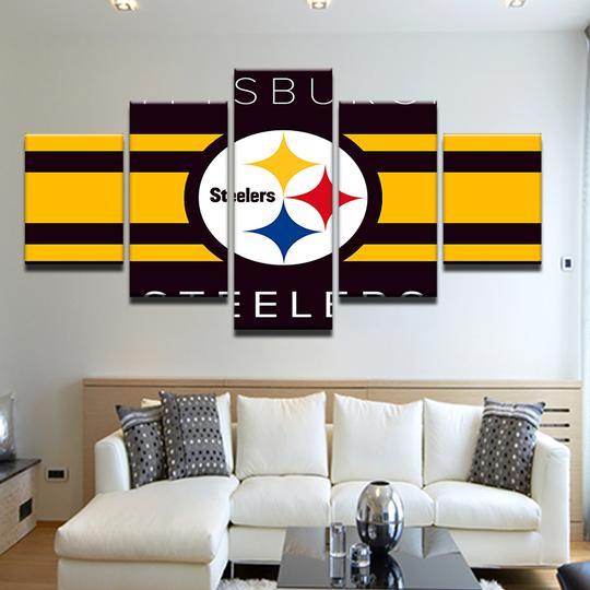 Pittsburg Steelers 22- Sport 5 Panel Canvas Art Wall Decor Pittsburg Steelers 22- Sport 5 Panel Canvas Art Wall Decor