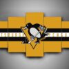 Pittsburgh Penguins 1 - Sport 5 Panel Canvas Art Wall Decor