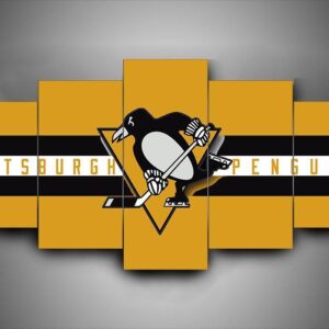 Pittsburgh Penguins 1 - Sport 5 Panel Canvas Art Wall Decor