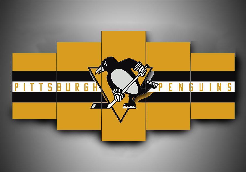 Pittsburgh Penguins 1 - Sport 5 Panel Canvas Art Wall Decor Pittsburgh Penguins 1 - Sport 5 Panel Canvas Art Wall Decor