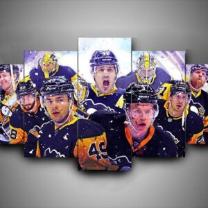 Pittsburgh Penguins 3 - Sport 5 Panel Canvas Art Wall Decor